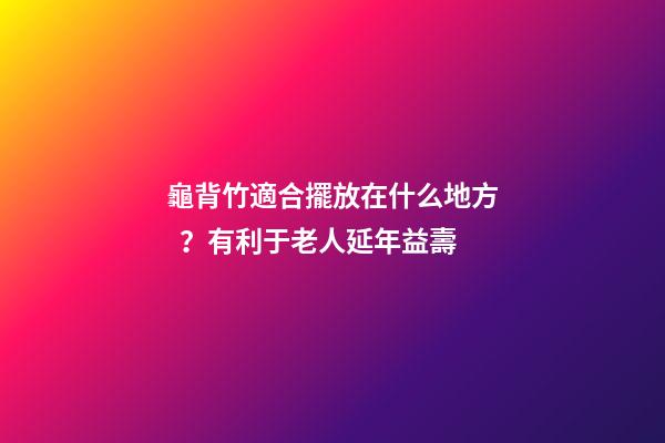 龜背竹適合擺放在什么地方？有利于老人延年益壽